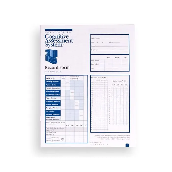(CAS) Das-Naglieri Cognitive Assessment System