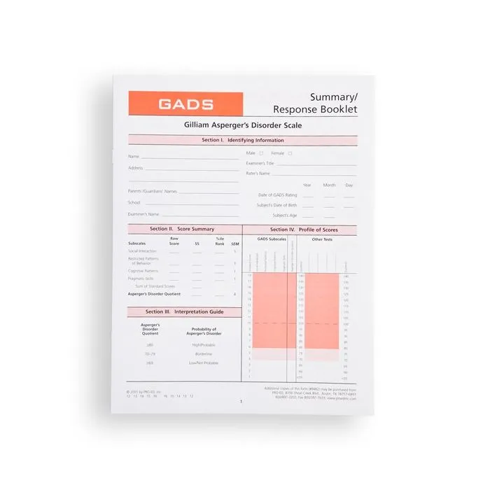 (GADS) Gilliam Asperger's Disorder Scale