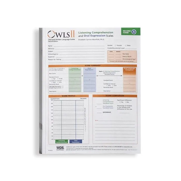 (OWLS™-II) Oral and Written Language Scales, Second Edition