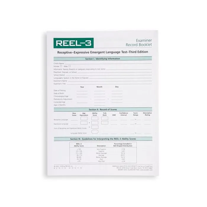 (REEL-3) Receptive-Expressive Emergent Language Test, Third Edition