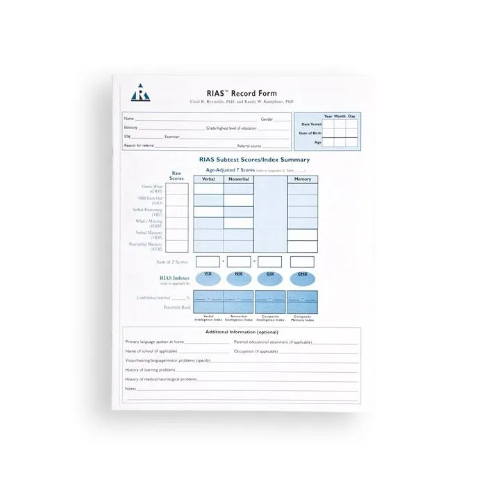 (RIAS™) Reynolds Intellectual Assessment Scales™