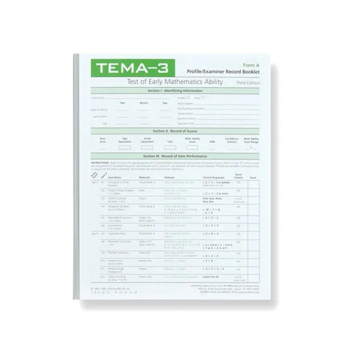 (TEMA-3) Test of Early Mathematics Ability, Third Edition
