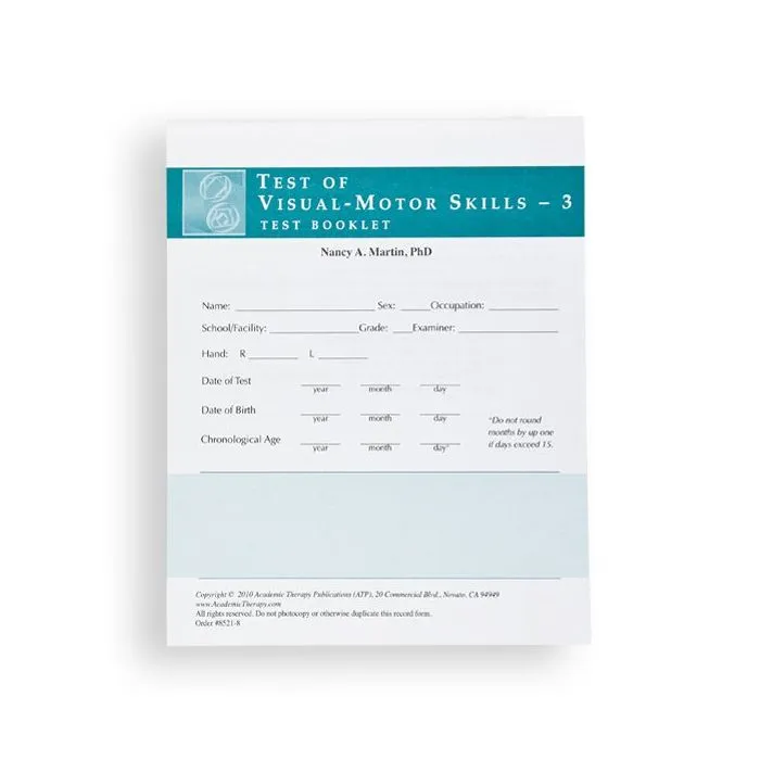 (TVMS-3) Test of Visual-Motor Skills, Third Edition