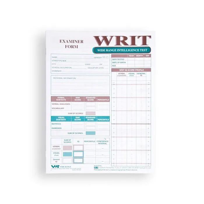 (WRIT) Wide Range Intelligence Test