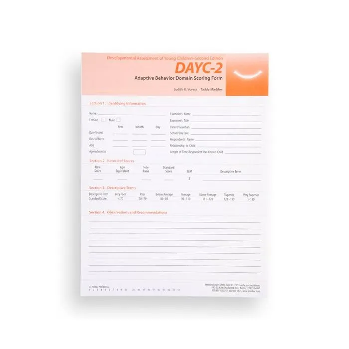 (DAYC-2) Developmental Assessment of Young Children, Second Edition