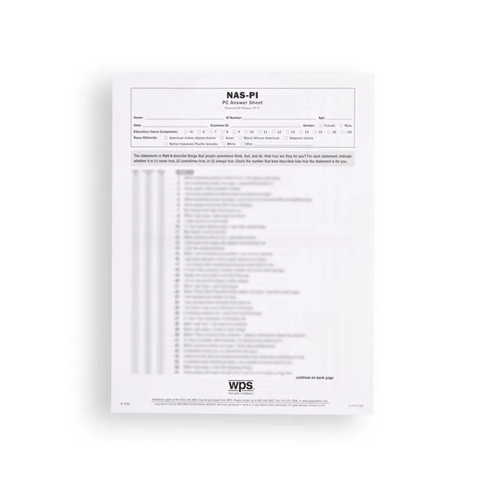 (NAS-PI) Novaco Anger Scale and Provocation Inventory