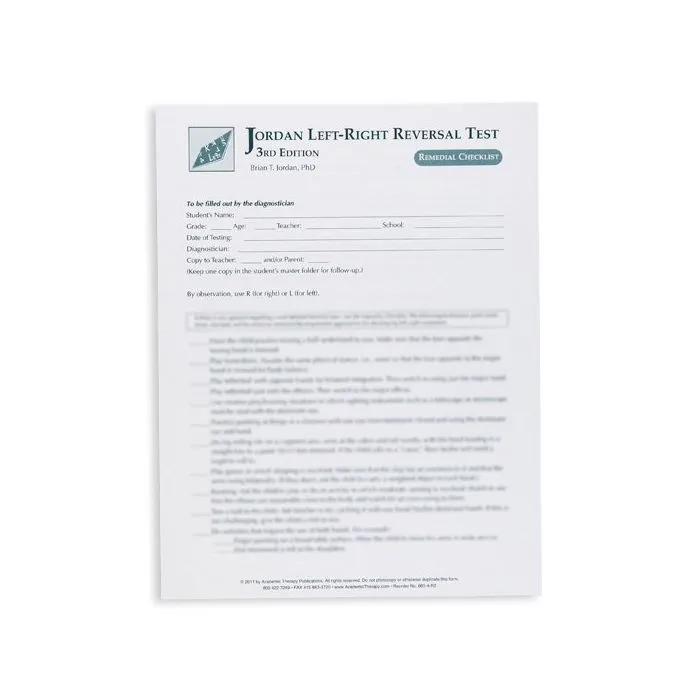 (Jordan-3) Jordan Left-Right Reversal Test, Third Edition