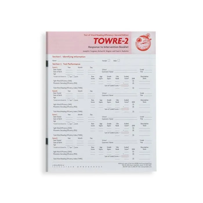 (TOWRE-2) Test of Word Reading Efficiency, Second Edition