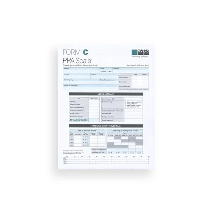 (PPA Scale) Phonological and Print Awareness Scale