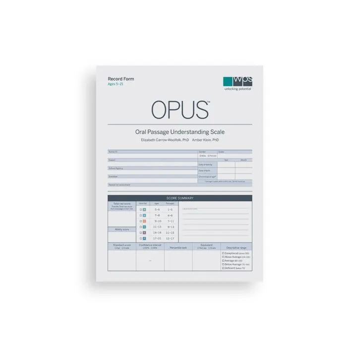 (OPUS) Oral Passage Understanding Scale