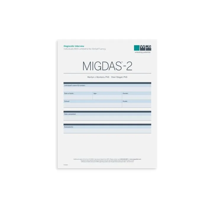 (MIGDAS-2) Monteiro Interview Guidelines for Diagnosing the Autism Spectrum, Second Edition