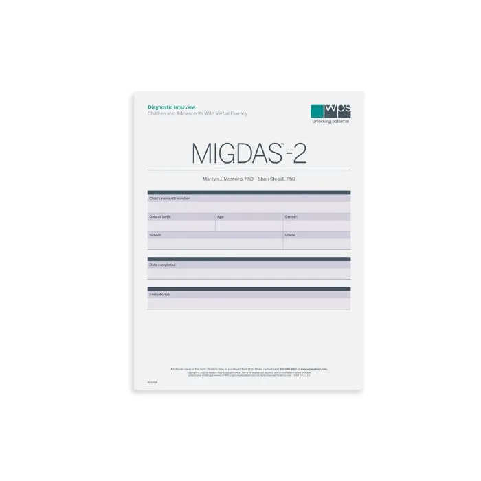 (MIGDAS-2) Monteiro Interview Guidelines for Diagnosing the Autism Spectrum, Second Edition