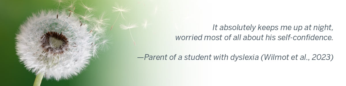 Quote from parent of a student with dyslexia (Wilmot et al., 2023)