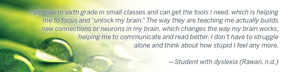 Quote from a student with dyslexia (Rawan, n.d.)