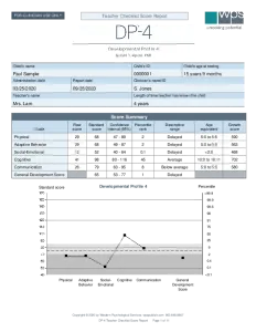 DP-4 Teacher Checklist Report Sample