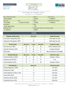 RISE Parent Sample Report